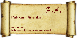 Pekker Aranka névjegykártya